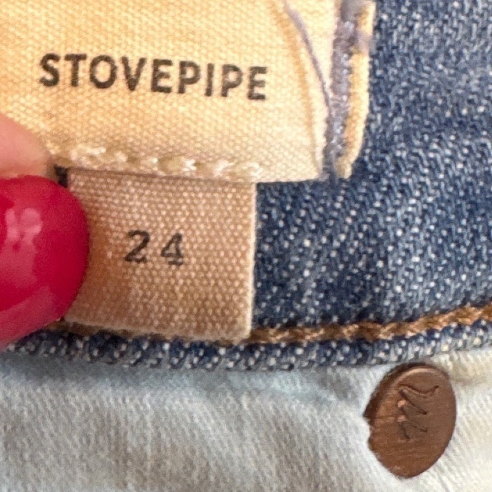 Madewell Stovepipe Jeans Womens 24 Blue High Rise Straight Leg Denim - Picture 2 of 12